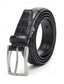 cheap Men's Belts-Men's Genuine Leather Crocodile Embossed Dress Belt, Black Coffee and Dark Blue, Multiple Sizes, Classic Pin Buckle Belt for Business, Casual Dinners, Parties and Formal Wear