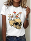 cheap Floral tee-Women's T Shirt Print Graphic Independence Day Vintage Stylish Classic Short Sleeve Crew Neck V Neck Round Neck Long Tops Casual Daily White White 2 White 3 Summer Spring Fall Winter