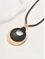 abordables Collier pour femme-Collier pendentif rond bohème pour femme, cordon en alliage de polyester, bijou tendance, or &amp;Collier pendentif rond argenté pour les vacances, la plage, les fêtes et les tenues décontractées