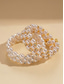 voordelige Damesarmband-Damesarmband met imitatieparels en meerdere lagen strass-steentjes, goud- en zilverkleurig, elegant statement-sieraad voor bruiloften, feesten, brunches, jubilea, vakanties en dagelijks gebruik.