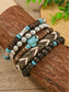 abordables Joyas para hombres-Madera estilo boho para hombre &amp;Conjunto de pulseras de aleación con diseño de tortuga marina en capas, 5 pulseras apilables con cuentas para vacaciones en la playa, viajes, festivales, resorts y uso