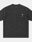 cheap Men's Graphic T Shirt-Vintage Christian Not All Superheroes Wear Capes Mine Wore A Cross Jesus with Wooden Cross Double Sided Print Short Sleeve Washed Cotton T-Shirt