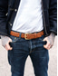 baratos Cintos Masculinos-Cinto masculino trançado em couro legítimo, ajustável, casual, para usar com jeans, calças chino e bermudas. Ideal para o trabalho, viagens, golfe, férias e fins de semana.