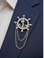 abordables Cravates et nœuds papillon pour hommes-Broche ancre nautique en alliage pour homme, épingle de revers dorée et argentée, idéale pour costume, blazer, mariage, soirée, banquet, croisière, événement formel et autres occasions spéciales.