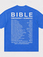 cheap Men's Graphic T Shirt-Bible Emergency Numbers Scripture Reference List Christian Faith Humor Vintage Washed Back Print Short Sleeve Cotton T-Shirt