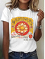 cheap Floral tee-Women's T Shirt Print Graphic Independence Day Vintage Stylish Classic Short Sleeve Crew Neck V Neck Round Neck Long Tops Casual Daily White White 2 White 3 Summer Spring Fall Winter