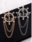abordables Cravates et nœuds papillon pour hommes-Broche ancre nautique en alliage pour homme, épingle de revers dorée et argentée, idéale pour costume, blazer, mariage, soirée, banquet, croisière, événement formel et autres occasions spéciales.