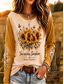 cheap Floral tee-Women's T Shirt Print Floral Graphic Plants Vintage Fashion Stylish Long Sleeve Crew Neck Regular Tops Casual Daily Weekend Blue Yellow Ink Blue Green Summer Spring Fall