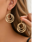 economico Orecchino da donna-Orecchini pendenti da donna boho a triplo cerchio, orecchini a cerchio sovrapposti in lega nei toni dell'oro, dell'argento e dell'oro rosa, gioielli leggeri e di tendenza per vacanze, feste e viaggi.