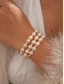 voordelige Damesarmband-Damesarmband met imitatieparels en meerdere lagen strass-steentjes, goud- en zilverkleurig, elegant statement-sieraad voor bruiloften, feesten, brunches, jubilea, vakanties en dagelijks gebruik.