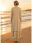abordables Ensembles de robes pour maman-Deux Pièces Ligne A Longueur cheville Longueur thé Robe de Mère de Mariée  Manche 3/4 Demi Manches Col Rond Élégant Simple Luxueux Formel robe demoiselle d honneur Chiffon Dentelle Robes avec Veste