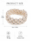 voordelige Damesarmband-Damesarmband met imitatieparels en meerdere lagen strass-steentjes, goud- en zilverkleurig, elegant statement-sieraad voor bruiloften, feesten, brunches, jubilea, vakanties en dagelijks gebruik.