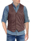 cheap Men's Waistcoat-Men's Vest Waistcoat Gilet Vacation Daily Wedding Party Date Fashion Casual Spring Fall Buttons Pocket Nylon Comfortable Plain Single Breasted One-button V Neck Regular Fit Black Light Brown Coffee