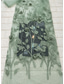 billige Ankellengde-A-linje Kjoler Ankellengde Kjole til brudens mor Halvlange ermer Crew-hals Elegant Enkel Blomster Strandbryllup Hage fest Formell Blonder med 3D-blomster Broderi