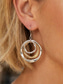 economico Orecchino da donna-Orecchini pendenti da donna boho a triplo cerchio, orecchini a cerchio sovrapposti in lega nei toni dell'oro, dell'argento e dell'oro rosa, gioielli leggeri e di tendenza per vacanze, feste e viaggi.