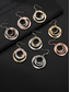 economico Orecchino da donna-Orecchini pendenti da donna boho a triplo cerchio, orecchini a cerchio sovrapposti in lega nei toni dell'oro, dell'argento e dell'oro rosa, gioielli leggeri e di tendenza per vacanze, feste e viaggi.