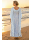 billige Ankellengde-A-linje Ankellengde Blonde kjole Kjole til brudens mor Langermet Øsehals Elegant Årgang Formell Bryllupsgjest Bryllupsfest Chiffon Blonder med Drapert Broderi Fallende drapering