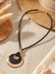 abordables Collier pour femme-Collier pendentif rond bohème pour femme, cordon en alliage de polyester, bijou tendance, or &amp;Collier pendentif rond argenté pour les vacances, la plage, les fêtes et les tenues décontractées