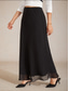 cheap Plain Skirts-Women's Chiffon Skirt Elegant Maxi Mid Waist Skirts Plain Elastic Waistband Micro-elastic Daily Valentine's Day Black Summer