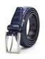 cheap Men's Belts-Men's Genuine Leather Crocodile Embossed Dress Belt, Black Coffee and Dark Blue, Multiple Sizes, Classic Pin Buckle Belt for Business, Casual Dinners, Parties and Formal Wear
