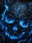 cheap Halloween T shirts-Halloween Men's Skull T Shirt Short Sleeve T shirt 3D Print Crew Neck Shirt Dark Casual Daily Street Blue Light Blue Summer Spring Clothing Apparel S M L XL 2XL 3XL
