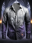 cheap Halloween Shirts-Halloween Men's Rose Skulls Shirt Button Up Shirt Long Sleeve Dark Gothic Style Streetwear Holiday Spring Fall Turndown 3D Print Collared Shirts Blue White / Purple Red Purple Green