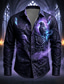 cheap Halloween Shirts-Halloween Men's Rose Skulls Shirt Button Up Shirt Long Sleeve Dark Gothic Style Streetwear Holiday Spring Fall Turndown 3D Print Collared Shirts Blue Purple 3 Purple Green Purple 2