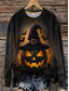 cheap Halloween Sweatshirt&amp;Hoodie-Halloween Women's Pullover Sweatshirt Print Graphic Skull Pumpkin Fashion Casual Long Sleeve Crew Neck Regular Tops Casual Street Dailywear Purple Orange Dark Grey Fall Winter
