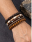 cheap Men's Jewelry-Men's Wooden Bohemian Beaded Bracelet Set, 5PCS Layered Stretch Bracelets for Casual Wear, Travel, Beach, Festival, Weekend Outfits and Everyday Fashion Accessories