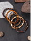 cheap Men's Jewelry-Men's Wooden Bohemian Beaded Bracelet Set, 5PCS Layered Stretch Bracelets for Casual Wear, Travel, Beach, Festival, Weekend Outfits and Everyday Fashion Accessories