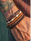 cheap Men's Jewelry-Men's Wooden Bohemian Beaded Bracelet Set, 5PCS Layered Stretch Bracelets for Casual Wear, Travel, Beach, Festival, Weekend Outfits and Everyday Fashion Accessories