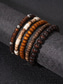 cheap Men's Jewelry-Men's Wooden Bohemian Beaded Bracelet Set, 5PCS Layered Stretch Bracelets for Casual Wear, Travel, Beach, Festival, Weekend Outfits and Everyday Fashion Accessories