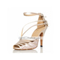 goldene Riemchen-Tanzschuhe mit hohem Absatz und Fesselriemchen für Damen – elegantes Schuhwerk für Gesellschafts- oder lateinamerikanische Performances
