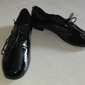 chaussures de danse de salon en cuir verni noir pour hommes – chaussures de danse modernes classiques à lacets pour compétitions et performances