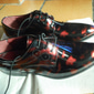scarpe eleganti stringate in similpelle verniciata bordeaux lucido da uomo con dettagli brogue - scarpe oxford formali per matrimoni, feste ed eventi aziendali