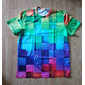 Herren Grafik Geometrisch 3D T Shirt Kurzarm T-Shirt Rundhals Hemd Lässig Täglich Purpur Grün Regenbogen Sommer Bekleidung Asiatische Größe S M L XL XXL 3XL