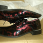 scarpe eleganti stringate in similpelle verniciata bordeaux lucido da uomo con dettagli brogue - scarpe oxford formali per matrimoni, feste ed eventi aziendali