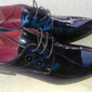 scarpe eleganti stringate in similpelle verniciata bordeaux lucido da uomo con dettagli brogue - scarpe oxford formali per matrimoni, feste ed eventi aziendali
