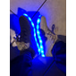 baskets lumineuses à LED blanches pour hommes avec fermeture à lacets pour un usage tendance et nocturne