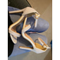 Femmes Chaussures de Mariage Talons à lanières Chaussures de Mariée Perle Stiletto Bout ouvert Classique Faux Cuir Blanche Beige