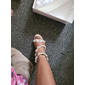 Sandales à talons aiguilles pour femme, ornées de strass et d'une bride cheville, bout ouvert, idéales pour les invitées à un mariage, un cocktail ou une soirée de bal, disponibles en plusieurs couleurs.