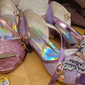 Chaussures de princesse à paillettes argentées pour filles – sandales Mary Jane à nœud papillon scintillant avec talons bas, chaussures élégantes pour soirées et mariages