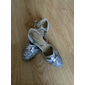 Women's Silver Glitter Dance Shoes - Latin Ballroom Heels with Ankle Strap for Salsa, Tango, and Performance