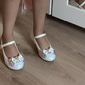 chaussures de fête de princesse à paillettes pour filles – chaussures habillées Mary Jane étincelantes avec détails en nœud et strass, parfaites pour les mariages et les occasions spéciales