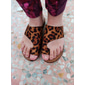 sandali slide da donna con stampa leopardata con zeppa: eleganti e comodi per l'abbigliamento casual estivo