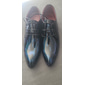 scarpe eleganti stringate in similpelle verniciata bordeaux lucido da uomo con dettagli brogue - scarpe oxford formali per matrimoni, feste ed eventi aziendali