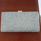 pochette da donna con glitter argento, elegante borsa da sera con struttura in metallo - ideale per matrimoni, feste ed eventi formali