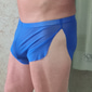Herren Mesh sexy reine Farbe Boxer Unterwäsche dehnbar niedrige Taille Mesh atmungsaktiv Boxer Höschen blau m