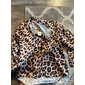 Hombre Leopardo Estampado de Guepardo Camisa Abotonar la camisa Manga Larga Moda Ropa de calle Fresco Casual Diario Noche Primavera & Otoño Cuello Vuelto Impresión 3D Estampado Marrón Gris