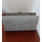 pochette da donna con glitter argento, elegante borsa da sera con struttura in metallo - ideale per matrimoni, feste ed eventi formali